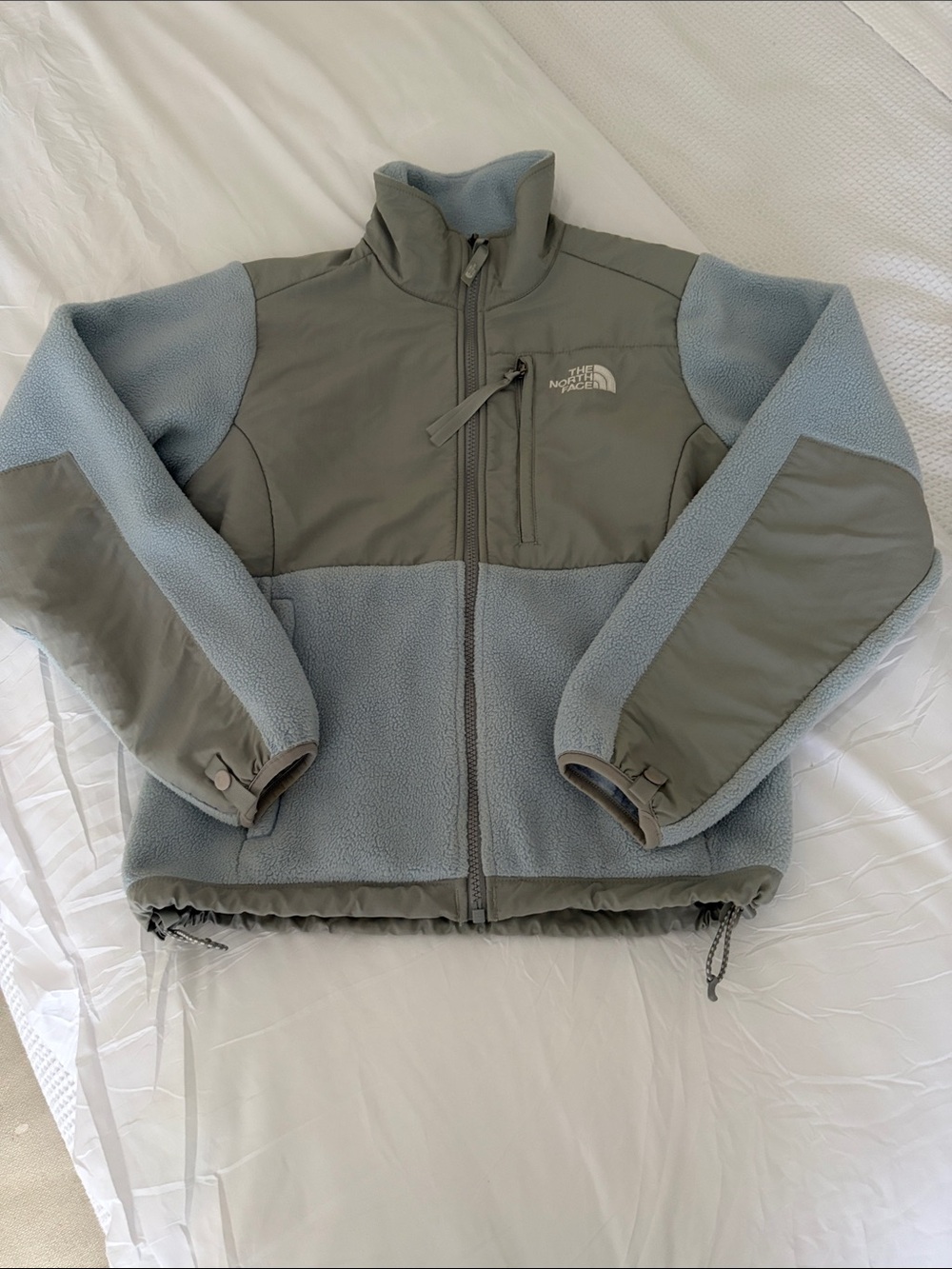 The North Face Light Blue and Gray Performance Fleece Jacket